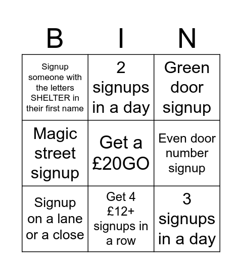 Untitled Bing Bingo Card