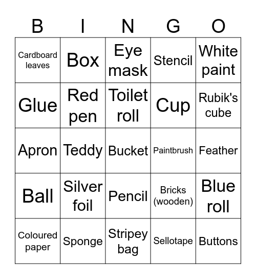 Sarah and Elizabeth's Bingo Card