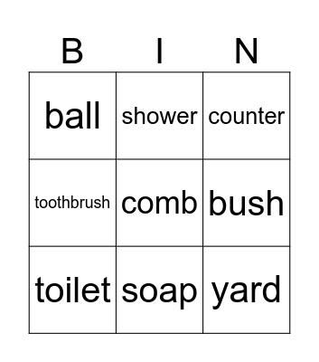 Hang Out Bingo Card
