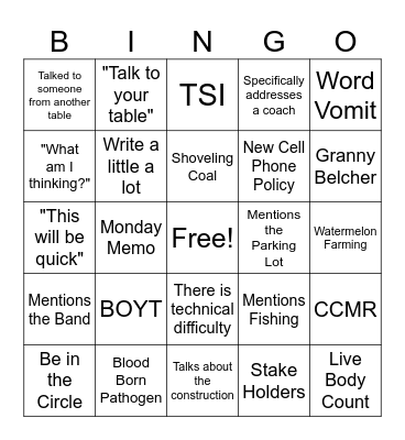 2025-2026 PD Bingo Card