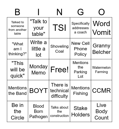 2025-2026 PD Bingo Card