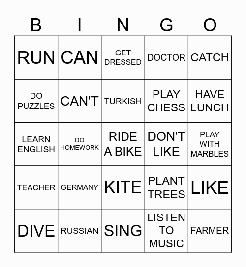 BINGO Card
