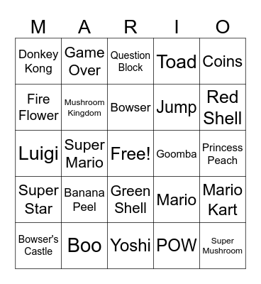 ReyBan's Mario Birthday Bingo! Bingo Card