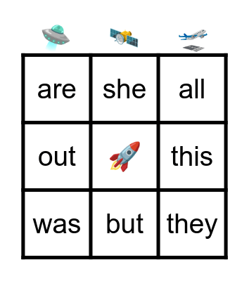 SIGHT WORDS Bingo Card