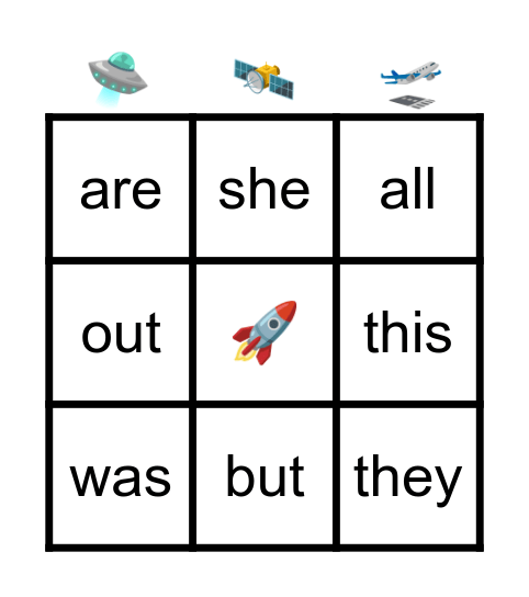 SIGHT WORDS Bingo Card
