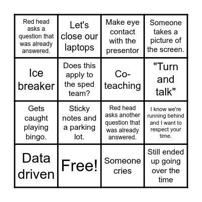 Summer PD Bingo Card