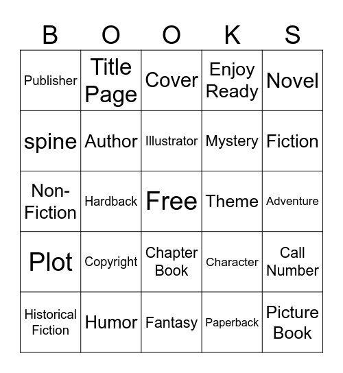 Library Bingo Card