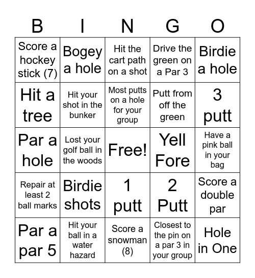BWGA Bingo Card