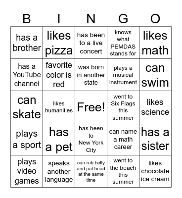 FIND SOMEONE WHO..... Bingo Card