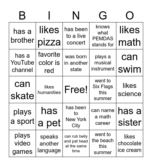 FIND SOMEONE WHO..... Bingo Card