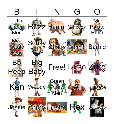 Toy Story Bingo! Bingo Card
