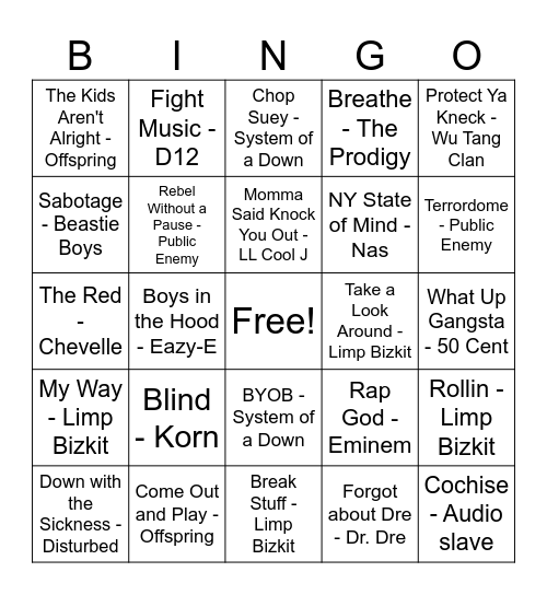 Raging Through the Ages Bingo Card