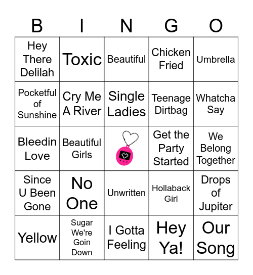 2000's Music Bingo Card