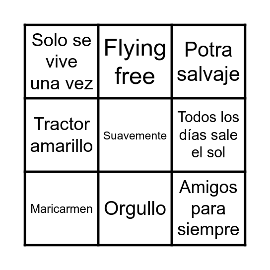 Bingo Las Escuelas Bingo Card