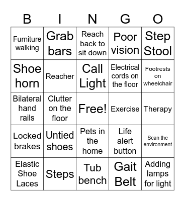 FALL SAFETY BINGO Card