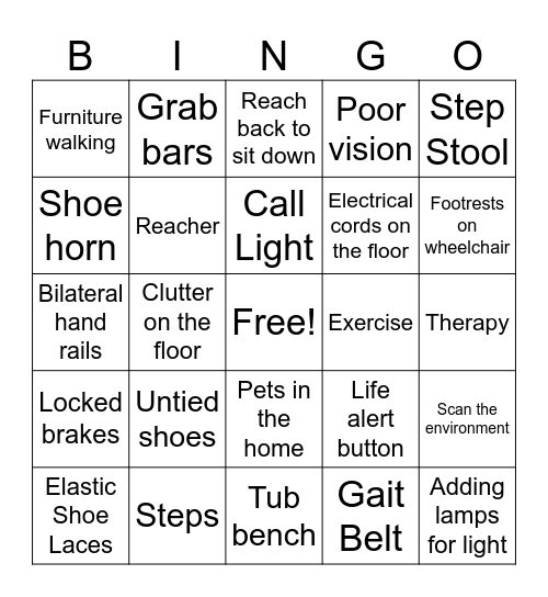 FALL SAFETY BINGO Card