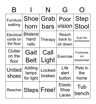 FALL SAFETY BINGO Card