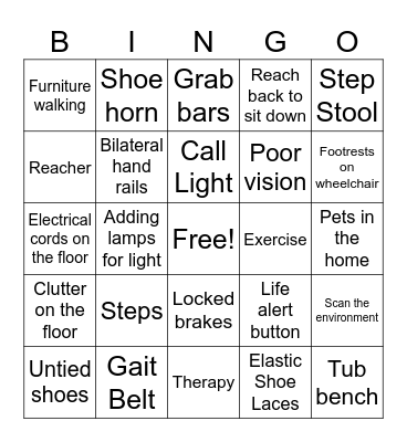 FALL SAFETY BINGO Card