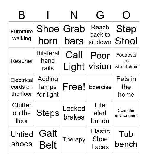 FALL SAFETY BINGO Card