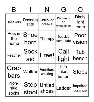 FALL SAFETY BINGO Card