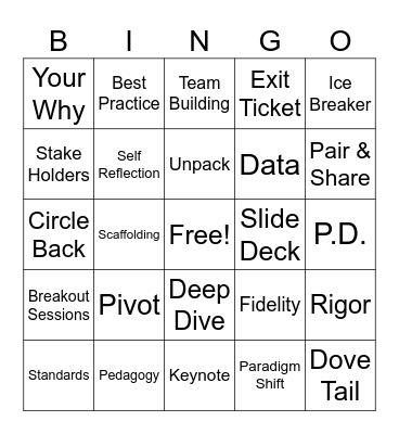 Back to School Bingo Card