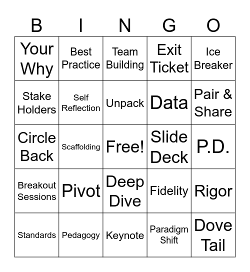 Back to School Bingo Card
