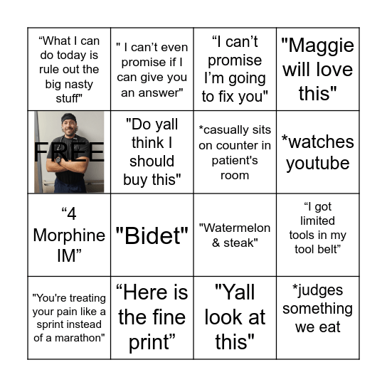 Dr. Farley's Bingo Card Bingo Card