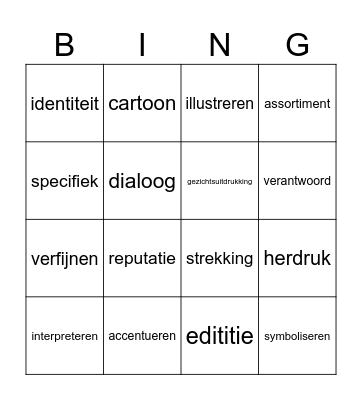 Bingo Staal Strips Bingo Card