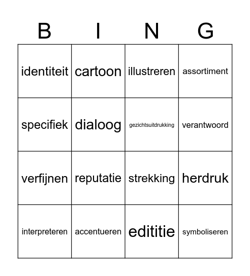Bingo Staal Strips Bingo Card