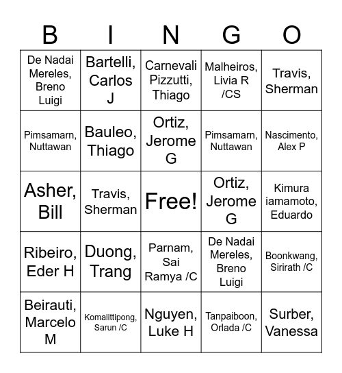 Team-Building Bingo Card