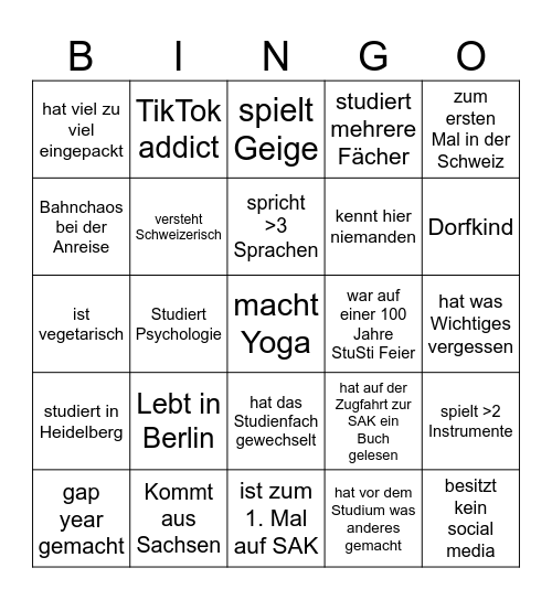 SAK 2025 Leysin Bingo Card