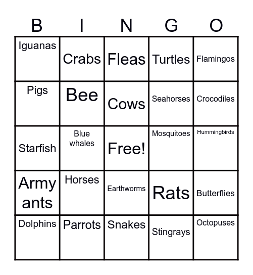 How well do you know Caribbean fauna? Bingo Card