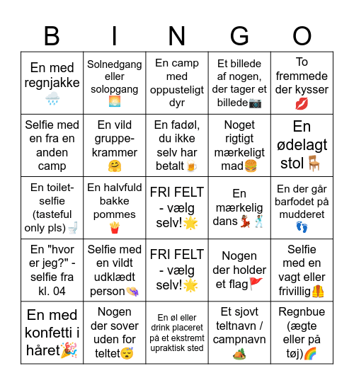 Smukfest 2025 Bingo Card