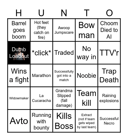 Hunt spectate Bingo Card