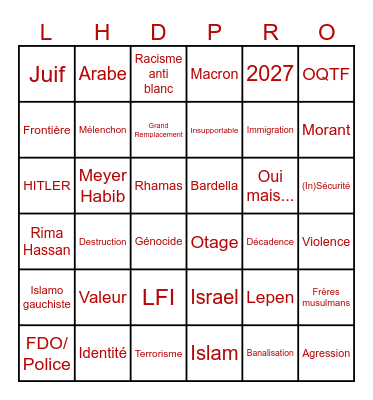 L'heure des pros Bingo Card