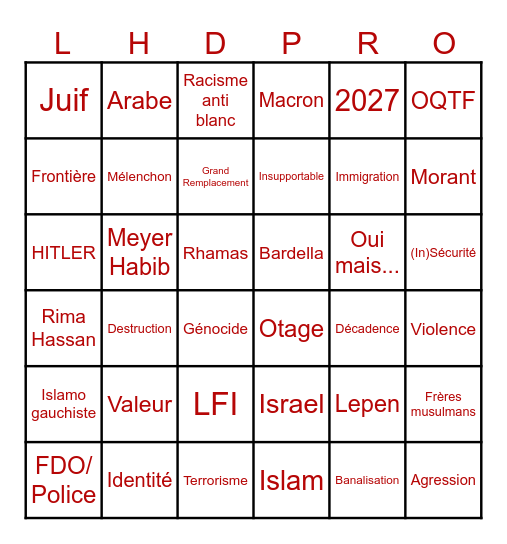 L'heure des pros Bingo Card