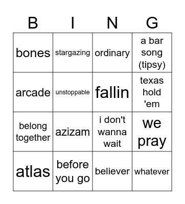 MUZIEK BINGO Card