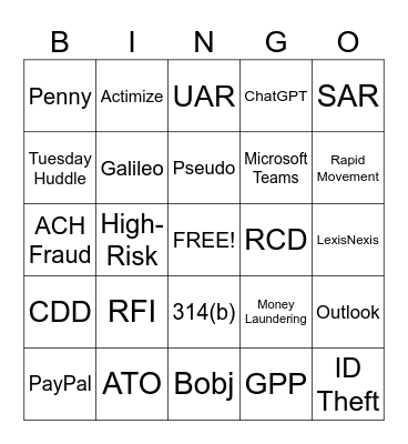 FCRM BINGO! Bingo Card