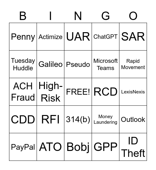 FCRM BINGO! Bingo Card