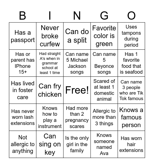 Bias Bingo Card