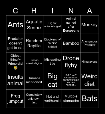In do china? Bingo Card