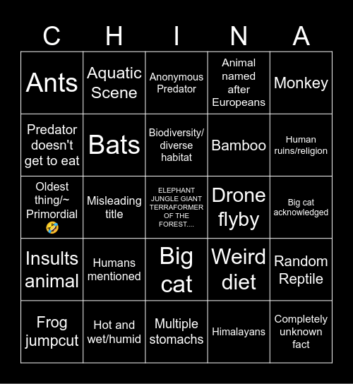 In do china? Bingo Card