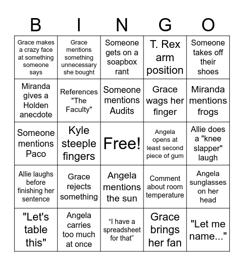 Registrar Bingo Card
