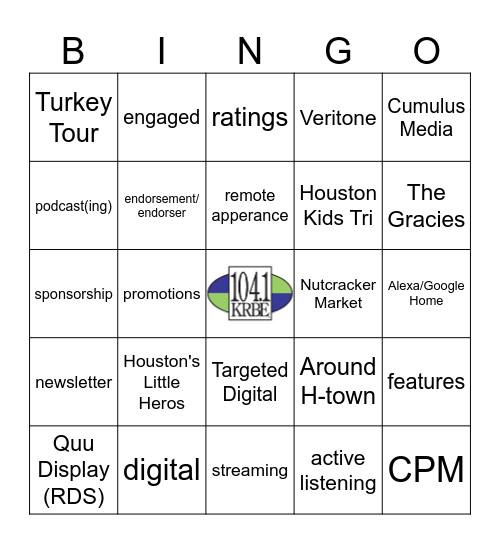 Sounds & Insights w/ KRBE Bingo Card