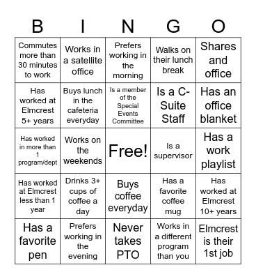 2025 STAFF PICNIC Bingo Card