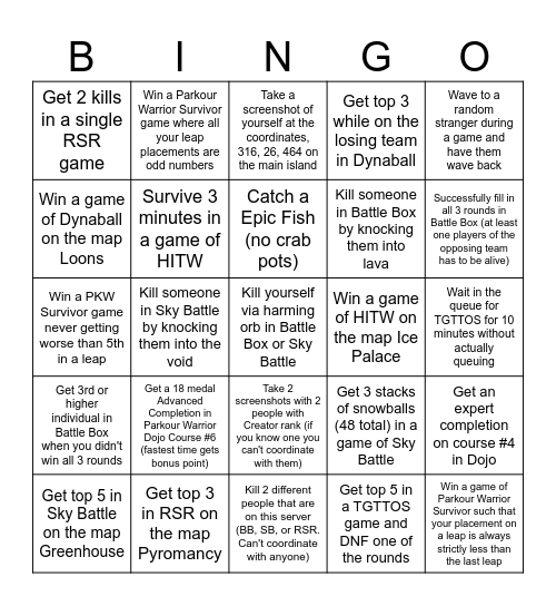Smarsian MCCI Bingo 2 Bingo Card