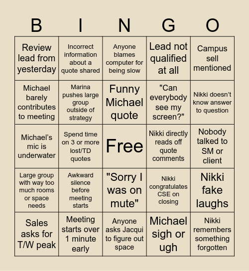 DBR Bingo Card