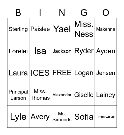 Second Grade Rocks! Bingo Card