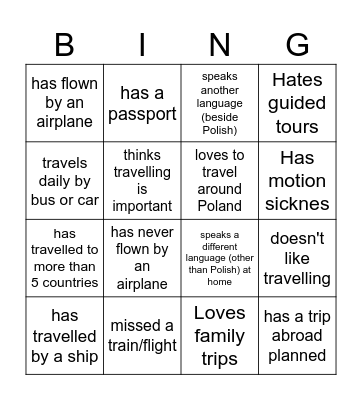 find someone who... Bingo Card