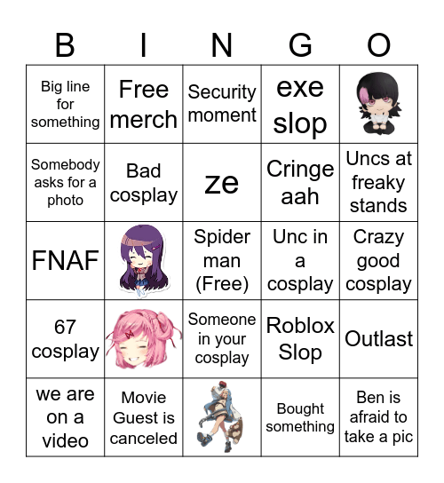 Fanexpo (Inner circle type thing) Bingo Card